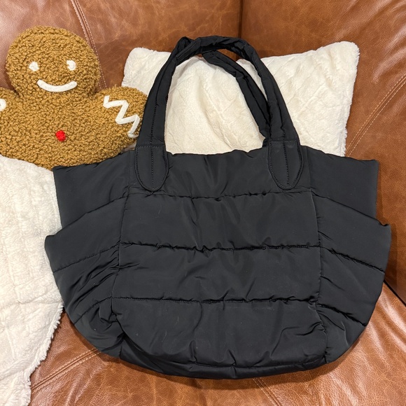 Banana Republic Puffer Tote Bag Puffy Quilted Large Small Travel Carryon Purse - Picture 1 of 6